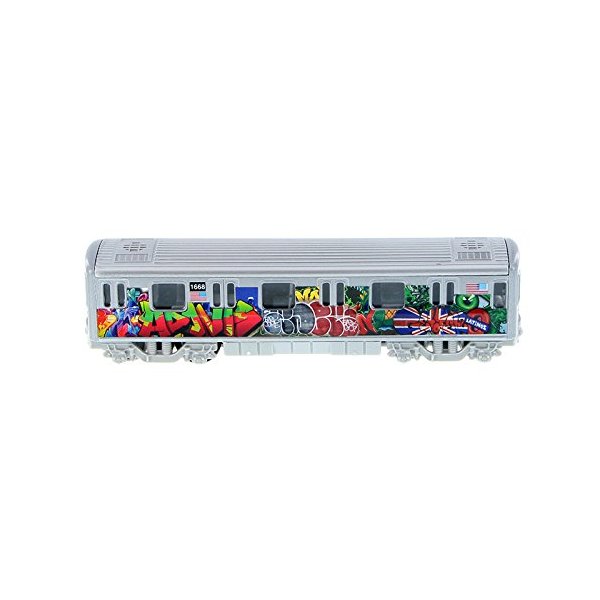 MTA New York City Metro Subway with Latino Union Jack Graffiti 7" Diecast Model 1:100 Scale