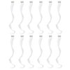 SWACC 12 Pcs Curly Wavy One Color Party Highlights Clip on in Hair Extensions Colored Hair Streak Synthetic Hairpieces (White)
