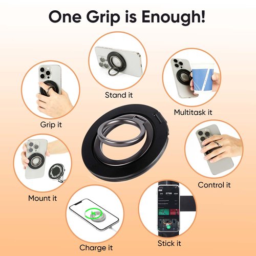 Magnetic Phone Grip for MagSafe TwoSide Strong Magnetic Phone Ring Holder Compatible for iPhone 12 13 14 15 Series with MagSafe Accessories