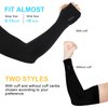 6 Pairs Black UPF50 Sun UV Protection Cooling Arm Sleeves with Thumb Hole for Men Women, Golf Basketball Cycling Fishing Driving Jogging Boating Gardening