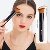 DUcare Foundation Brush and Concealer Brush 2Pcs Flat Top Kabuki Brush for Face Synthetic Liquid Blending Mineral Powder Makeup Tools