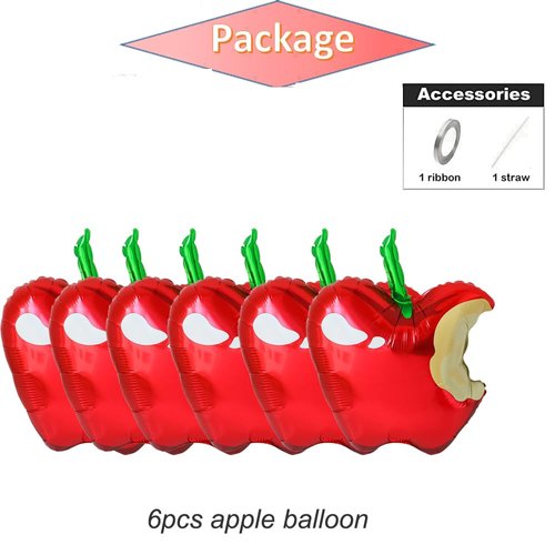 Apple balloons welcome back to school party decoration balloons red mylar apple balloon for the first day of school decoration snow white party balloons