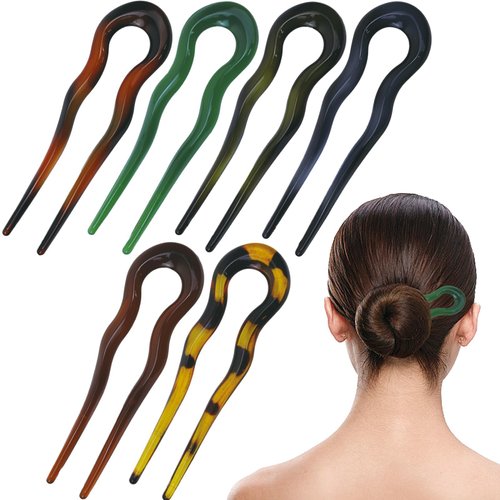 6 Pcs Vintage U-shaped Hair Fork French Pointy Hairpin Chignon U Bar Hair Clips Accessories Women...