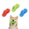 Dog Toy Treat Dispensing, Almost Indestructible Squeaky Chew Toys for Dogs, Natural Rubber Puzzle Toys, Tough Toy Treat Dispenser for All Type of Dogs, Innovative Shoe-Shaped Dog Toy (Red)