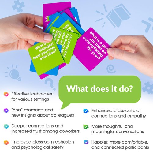 We! Connect Cards - Icebreaker Conversation Starter Card Games | Team Building Game for Work | Group Connection Activities for Adults | Featured by TEDx (60 Cards)