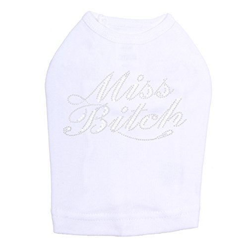 Miss Bitch (Rhinestone) Dog Shirt 3XL WHITE