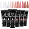 modelones Poly Nail Gel Set, 6 Colors Nude Pink Brown Daily Collection Poly Extension Gel Set Builder Nail Gel French Manicure DIY Design Nail Art Home Salon Beauty Gift