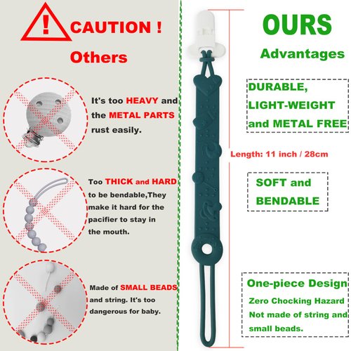Pacifier Clip MOBU 4 Pack Silicone Pacifier Clips Holder for Baby Boy Girl Newborn Essentials One Piece Design Universal Pacifier Holder Birthday,Shower Gift (4 Colors_Ⅰ)