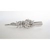 Generic Silver alligator flower and ribbon hair claw clip with clear and AB crystals