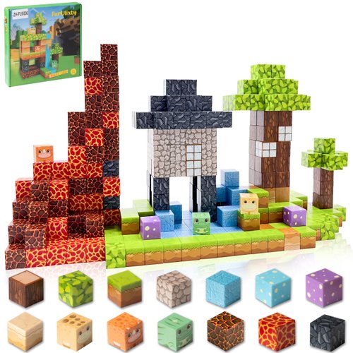 FurUlixty Magnetic Blocks Toddlers Toys - Build Magnet Cubes 3+ Years Old STEM Learning Sensory Toys, Building Blocks Montessori Educational Gift for Preschool Kids Boys Girls (84Pcs)