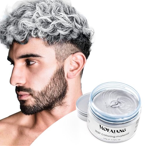 ZENTANMEI Temporary Hair Color Wax Hair Coloring Styling Wax Colored 4.23.Oz Each Neutral Hair Wax Clay Mud Matte Long-Lasting Definition Hairstyle Cream (Gray)