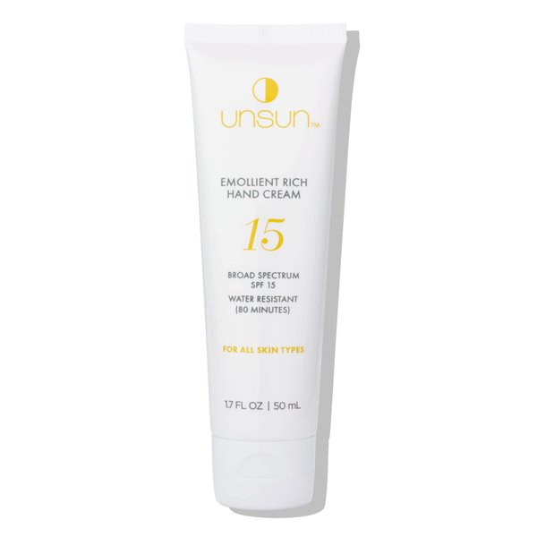 UNSUN Protect & Smooth Rich Hand Cream with Broad Spectrum SPF 15 - Water-Resistant Emollient, Suitable for All Skin Types - 1.7 Fl Oz