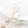 Foyte Crystal Bride Wedding Hair Comb Flower Bridal Headpieces Rhinestone Leaf Hair Pieces Pearl Hair Vines Bridesmaid Side Combs Hair Accessories for Women (gold flower)