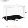 LANSCOERY Clear Acrylic Display Case, Assemble Horizontal Display Box Stand with Black Base, Dustproof Protection Showcase for Collectibles Memorabilia Figurines (10x5x4inch;25x13x10cm)