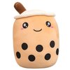 VHYHCY Cute Stuffed Boba Plush Bubble Tea Food Milk Cup Plushie Pillow , Soft Kawaii Hugging Plush Toys Gifts for Kids(Brown, 9.4 inch)