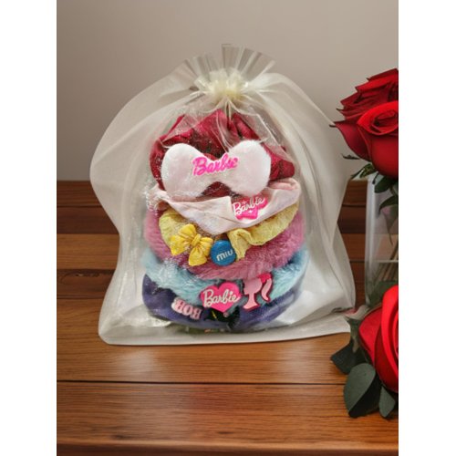 Generic Hair Elastic headband Ties Scrunchies Korean Style, 6 Count (Pack of 1), Pink