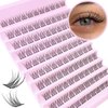 SLSXNL Lash Clusters Wispy Natural D Curl Eyelash Extension DIY 10-12MM Mixed Fluffy Individual Lashes Thin Band 110pcs,10mm 11mm 12mm False Eyelashes