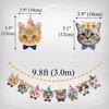 Uniwish Cat Faces Banner Garland Cat Birthday Decorations Cat Themed Birthday Party Supplies for Boys Girls Kitten Baby Shower Pet Adoption Party Favors