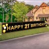 ANATANOWOR 21st Birthday Decorations for Boys and Girls Black and Gold Happy 21st Birthday Decorations Banner 21 Years Old Bday Party Supplies (118" X 20")
