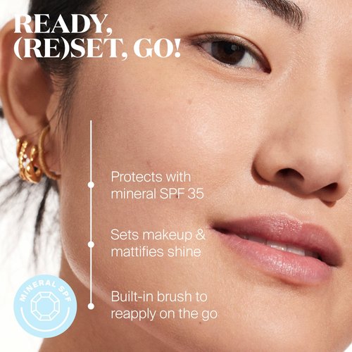 Supergoop! (Re)setting 100% Mineral Powder, Translucent - 0.15 oz - Makeup Setting Powder + Broad Spectrum SPF 35 PA+++ Sunscreen - With Ceramides, Olive Glycerides & Coated Silica Spheres