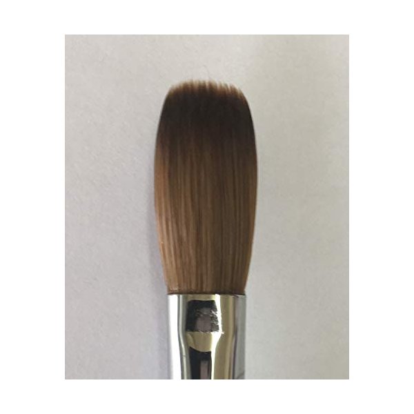 Six Angles - CRIMPED - Black Handle Petal 100% Kolinsky Acrylic Nail Brush (Crimped 12)