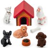 Rileryan 8PCS Miniature Dogs House Figurines Tiny Puppy Dog Sets Animal Figures Home Desk Fairy Garden Decor Cake Toppers Christmas Birthday Gift