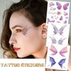 12 Sheets Glitter Temporary Tattoos - 4.1 x 4.7 In Colorful High-End Festival Makeup Stickers for Face Eye Makeup Birthday Party Favors Gifts