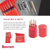 Starrett Drive Pin Punch with Knurled Grip for Driving Pins Into or Out of a Workpiece - Hardened and Tempered Steel, 4" Length, 5/32"1/16" Punch Diameter - 565D