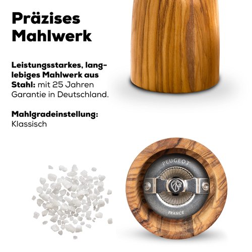 Peugeot Classic Fidji Salt Mill, Olive Wood