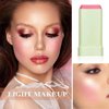 Cream Blush Stick with Brush,Waterproof Multi Cream Blush Stick Makeup,Lightweight,Long-lasting,Easy To Use,2 in 1 Multi Stick Blush for Cheeks & Lip Tint & Eyeshadow Makeup,Suitable for All Skin A