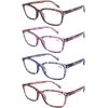 DOOViC 4 Pack Computer Reading Glasses Blue Light Blocking Anti Eyestrain Spring Hinge Stylish Readers for Women 2.25 Strength