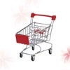 ibasenice Mini Supermarket Handcart, Shopping Trolley Toy Storage Container Toys Mini Carts Red Shopping Cart