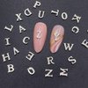26Pcs Letter Nail Charms for Acrylic Nails, Silver Letter English Alphabet Nail Rhinestones Decoration Diamond Letters Nail Jewels DIY Manicure Acrylic Nail Art Accessories for Women and Girls