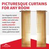 Sapphire Home Gold Sheer Curtains - 2 Panels Set, 54" x 84", Transparent, Light Filtering Privacy Voile Drapes, Sheer Window Curtains for Living Room, Bedroom, Kitchen, Dining Room - Gold/Bronze