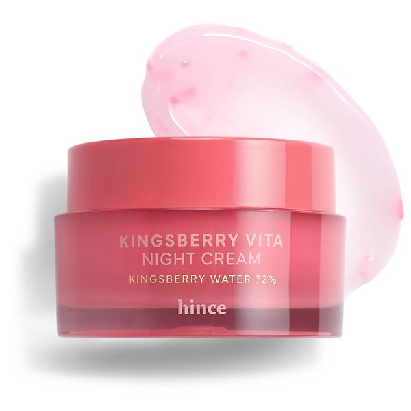 HINCE Kingsberry 72% Vita Night Cream - Panthenol & Niacinamide, Glow boosting hydration, Pore Minimizing and Tightening, Face Moisturizer for Dry Skin, Glass Skin, Korean Skincare (1.69 fl.oz)