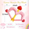 BIGSPINACH Teethers Heart Shape Silicone Baby Teether Toy Easy for Little Hands to Hold,Cupid Bow and Arrow Soft Teething Toy for Infants,Valentine's Day Gift for Girl or Boy (Pink)