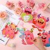 Cholemy 60 Packs Valentine's Day Monster Craft Kit for Kids Create Your Own Monster Craft Make Your Own Monster Kit with Paper Craft Stickers Valentines Day Gift for Home Class Activities, 20 Styles