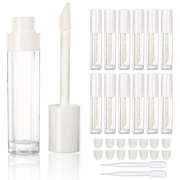 COSIDEA 14 pcs empty 8ml big wand lip gloss tube concealer tube packing (white)