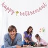 INNORU Happy Retirement Banner - Pink Glitter Welcome Back- Retired AF, Retirement Party Decorations for Women