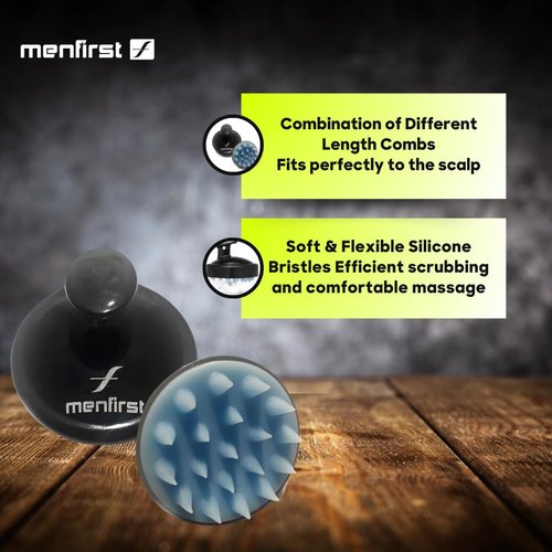 MENFIRST Scalp Brush & Massager | Haircare Tool for Gentle Cleansing & Relaxing Scalp Massage | Soft & Flexible Silicone Bristles - 1 Piece