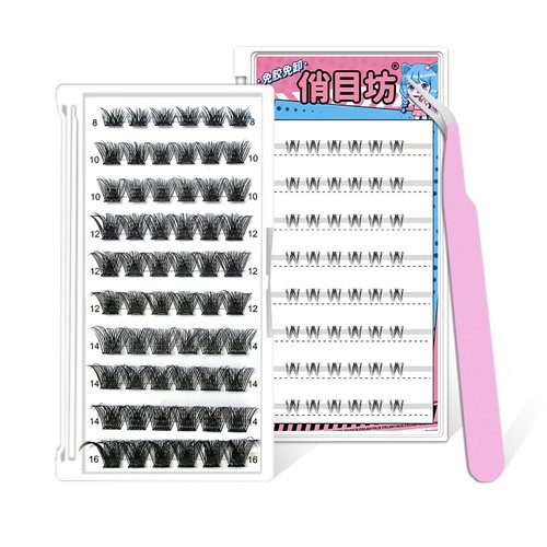 108pcs Self Adhesive Eyelashes Clusters Kit,Diy Lash Clusters With Bottom Lashes,Eyelash Extension Kit For Beginners,PestañAs Postizas Natural For Women And Girls With Tweezer (black)