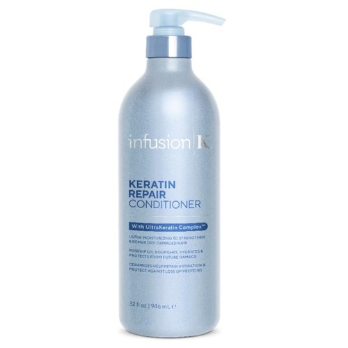 Infusion K Intense Repair Conditioner with Rosehip & UltraKeratin Complex - Moisturizes & Strengthens | Repair Dry Damaged Weak Hair | Color Safe, Paraben, Cruelty, & Sulfate Free | USA Made (32 oz)