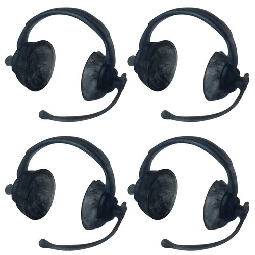 Set of 4 Black Commentator Headsets Headphones for Wrestling Action Figures