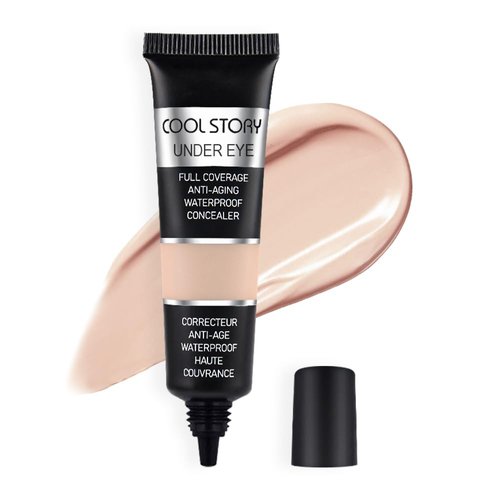 Pro Under Eye Full Coverage Liquid Concealer to Cover Dark Circles, Scars, Redness, Spots, Fine Lines, Corrector Anti-Aging Natural Finish, Moistening Smooth Cream, Waterproof 0.4 fl oz - Nude#