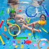 YUJUN 35PCS Pool Diving Swimming Toys, Summer Underwater Game Toys with Pool Fishes Dive Sticks Rings Gems Storage Bag for Kids Swim Birthday Party Favors