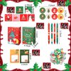 Yeaqee 144 Pcs Christmas Party Favor Bulk Pack Includes Christmas Ballpoint Pens Erasers Sticky Notes Gift Bags Cards and Stickers for Gift Exchange Prizes