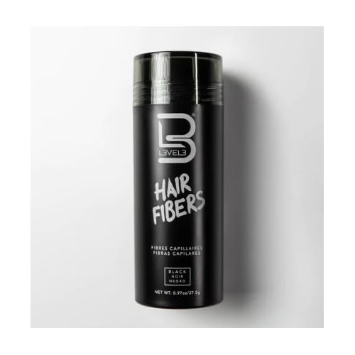 Level 3 Black Hair Fiber, Applicator, and Fiber Comb - Cover Bald Spot or Thinning Hair - Natural Looking Finish