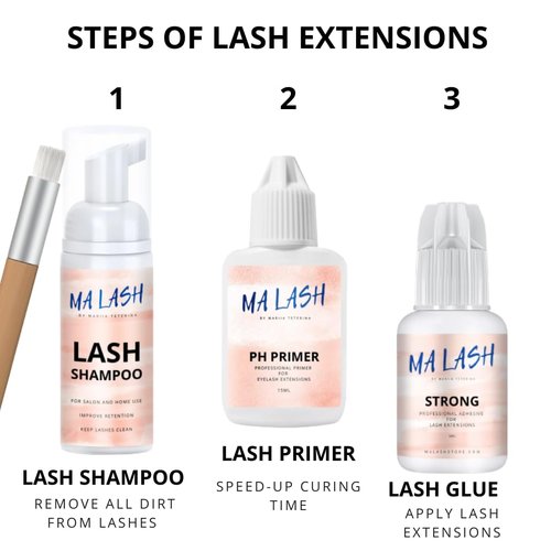 MA LASH Lash Primer for lash extensions - Pre-Treatment for Semi Permanent Eyelash/Easily Removes Proteins and Oils/Oil Free/Longer Extension Retention, PH Balanced for Long-Lasting Lashes