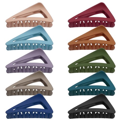 Haakong 10pcs Matte Frosted Triangle Hair Clips - Nonslip French Hair Claws for Women and Girls