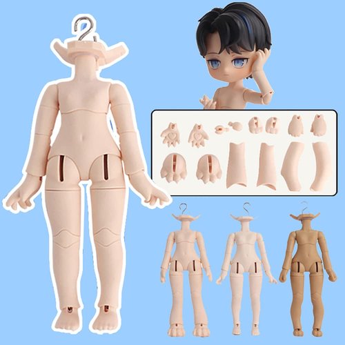 XiDonDon New 1/12BJD Doll Body for GSC Head,OB11 Doll Replace Body, with Animal Body Accessories,Three Uses,Action Figures (Cinnamon)